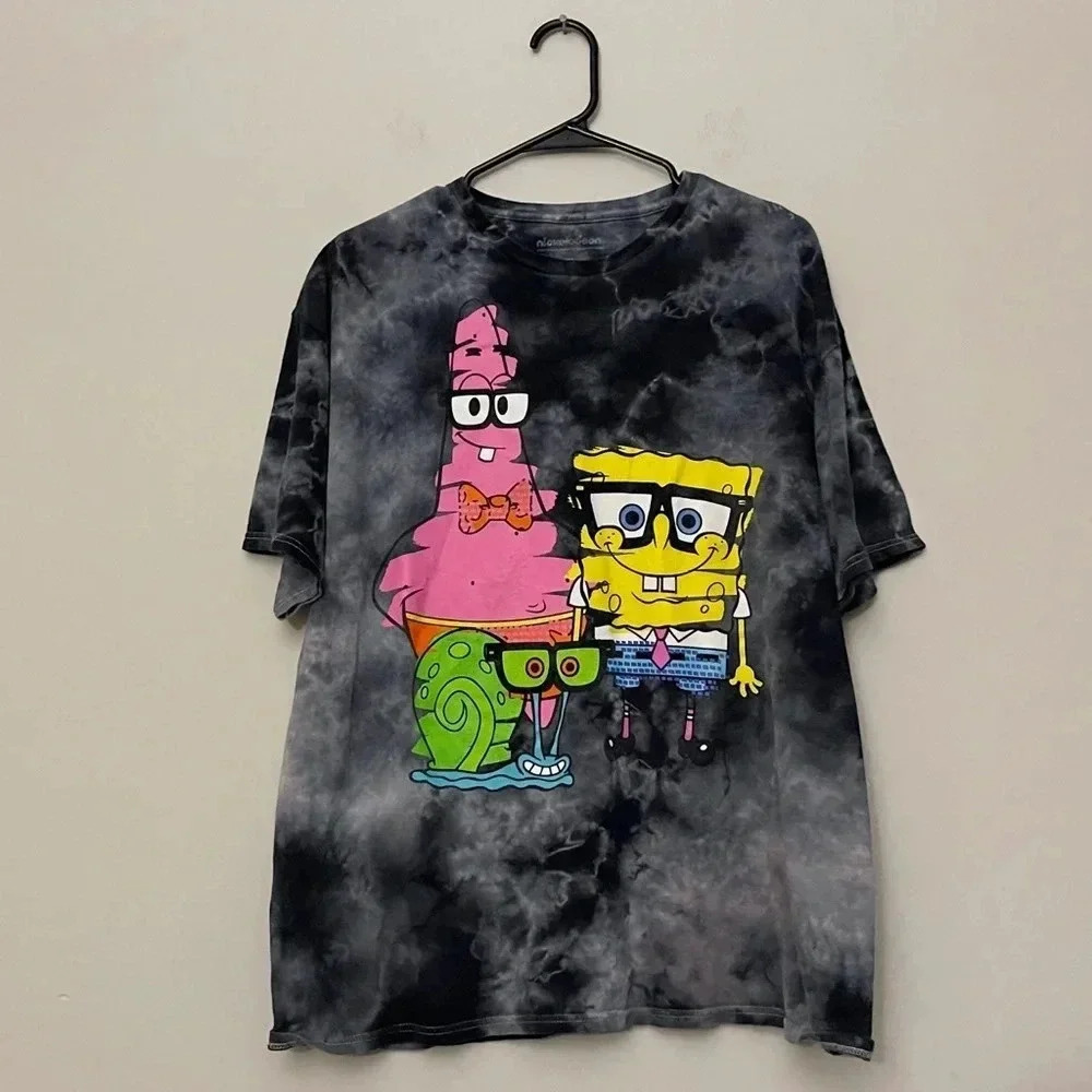 Nickelodeon SpongeBob and Patrick tie-dye T-shirt, XL novelty graphic T-shirt